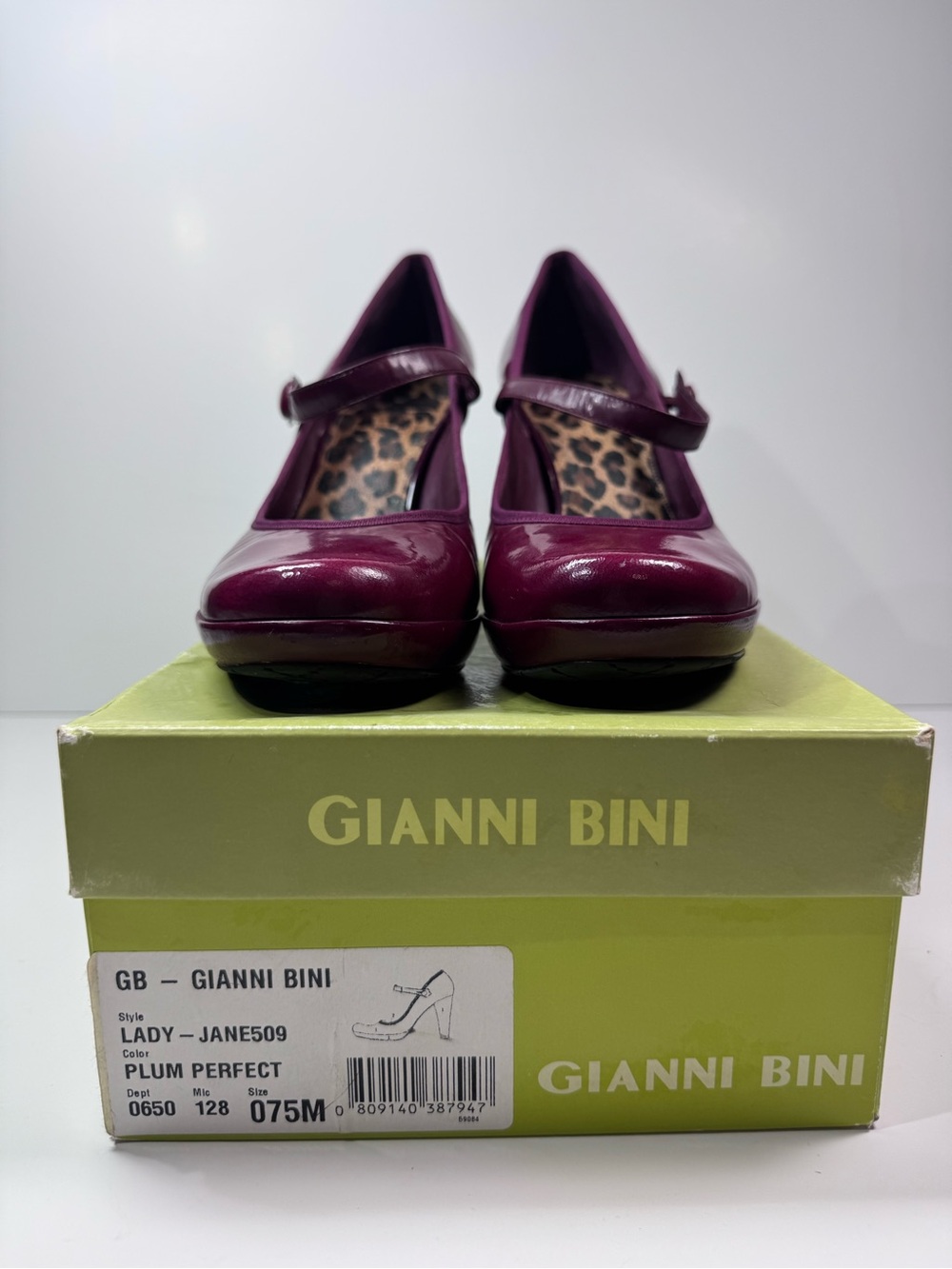 Gianni Bini Lady Jane Plum Mary Jane Platform Heels Size 7.5
